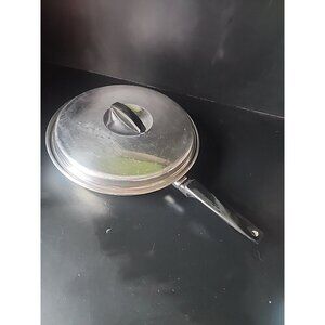 Flint Ware 11" Skillet Frying Pan w/Lid Stainless Steel USA 160#